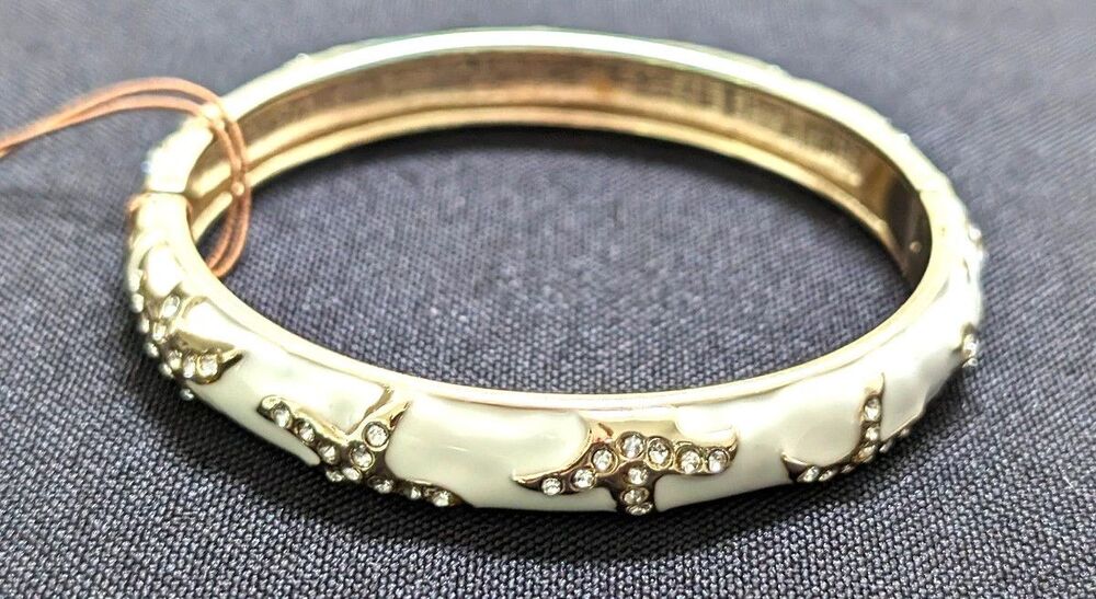 Tommy Bahama Womens Bangle Rhinestone Starfish White Enamel Bracelet - Picture 2 of 4